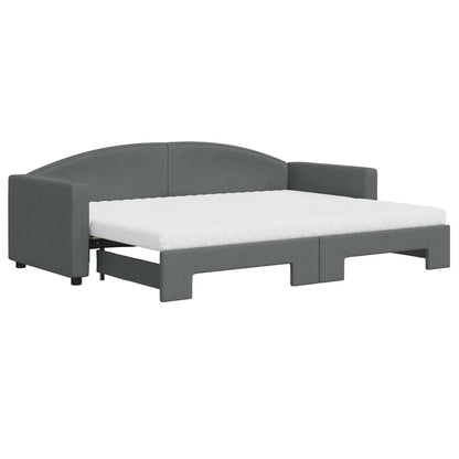 Divano Letto Estraibile Materassi Grigio Scuro 80x200cm Tessuto - homemem39