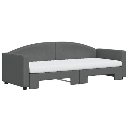 Divano Letto Estraibile Materassi Grigio Scuro 80x200cm Tessuto - homemem39