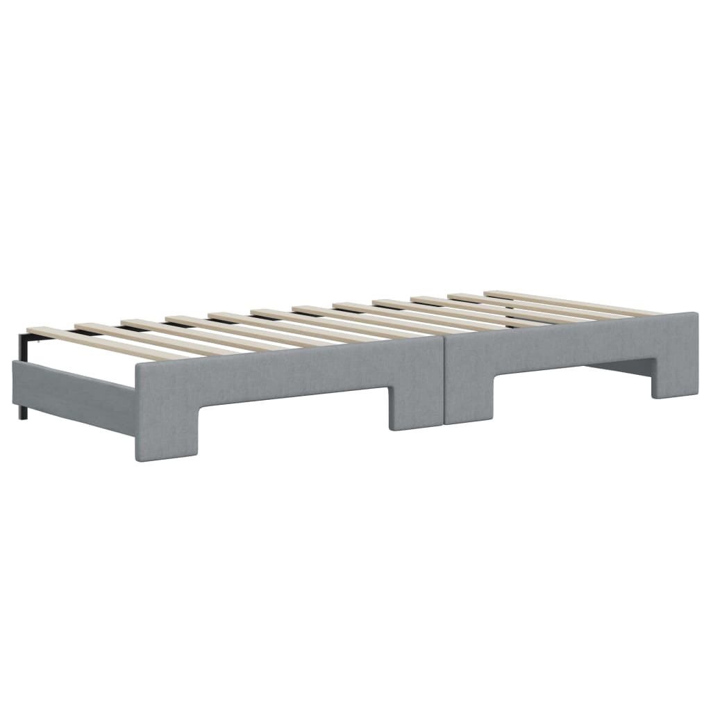 Divano Letto Estraibile Materassi Grigio Chiaro 90x200 Tessuto