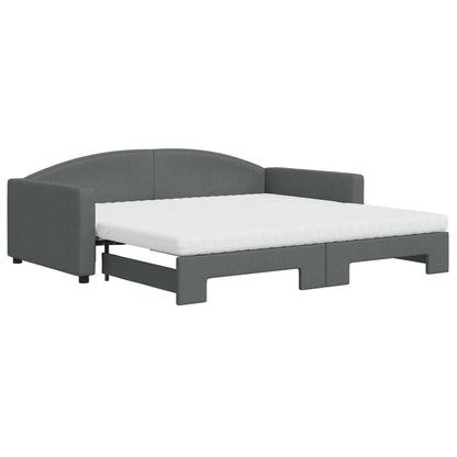 Divano Letto Estraibile Materassi Grigio Scuro 100x200 Tessuto - homemem39