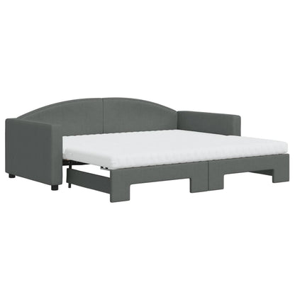 Divano Letto Estraibile Materassi Grigio Scuro 90x190cm Tessuto | homemem39
