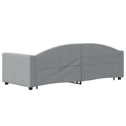 Divano Letto Estraibile Cassetti Grigio Chiaro 80x200cm Tessuto - homemem39