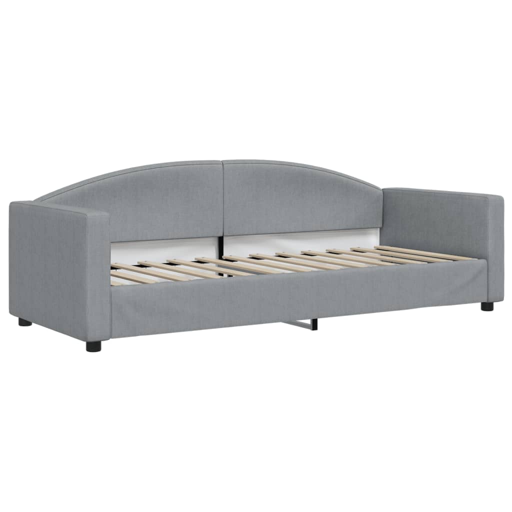 Divano Letto Estraibile Cassetti Grigio Chiaro 80x200cm Tessuto - homemem39