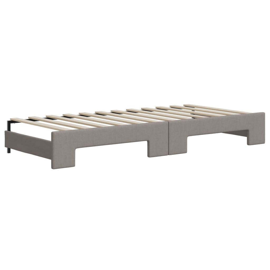 Divano Letto Estraibile con Cassetti Tortora 80x200 cm Tessuto