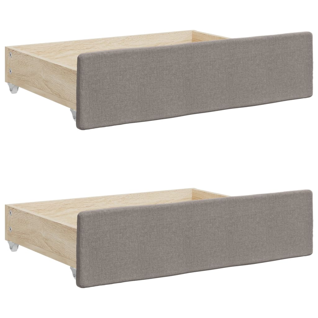 Divano Letto Estraibile con Cassetti Tortora 80x200 cm Tessuto