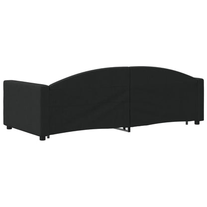 Divano Letto Estraibile con Cassetti Nero 90x200 cm in Tessuto - homemem39