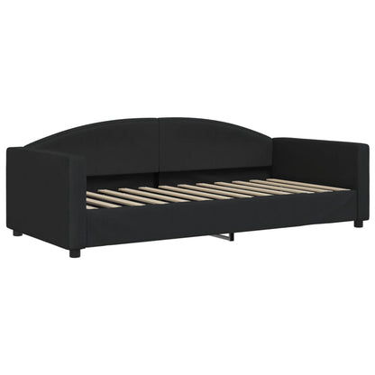 Divano Letto Estraibile con Cassetti Nero 90x200 cm in Tessuto - homemem39