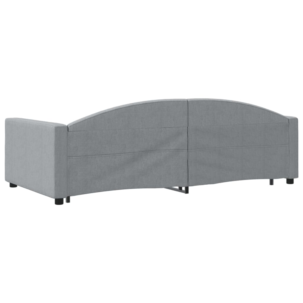 Divano Letto Estraibile Cassetti Grigio Chiaro 100x200 Tessuto - homemem39