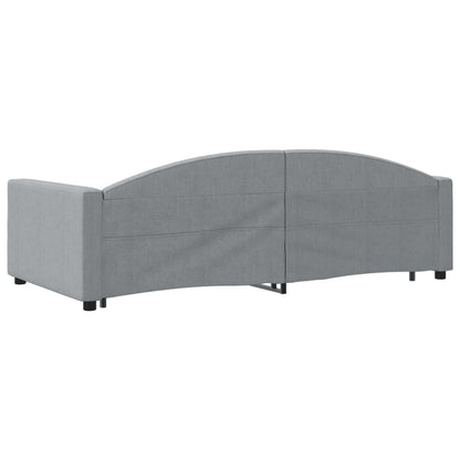 Divano Letto Estraibile Cassetti Grigio Chiaro 100x200 Tessuto - homemem39