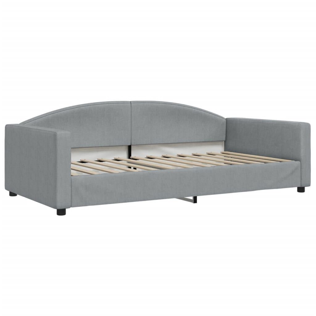 Divano Letto Estraibile Cassetti Grigio Chiaro 100x200 Tessuto - homemem39