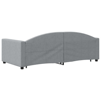 Divano Letto Estraibile Cassetti Grigio Chiaro 90x190cm Tessuto - homemem39