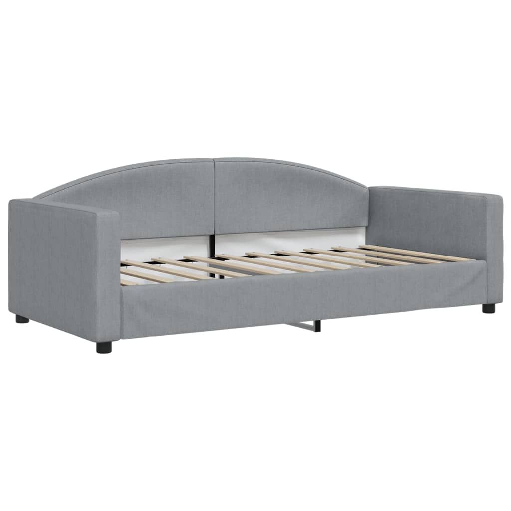 Divano Letto Estraibile Cassetti Grigio Chiaro 90x190cm Tessuto - homemem39