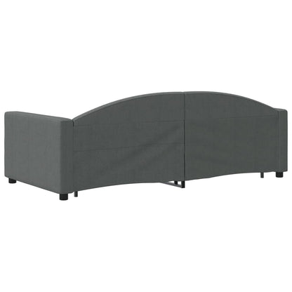 Divano Letto Estraibile Cassetti Grigio Scuro 90x190cm Tessuto | homemem39