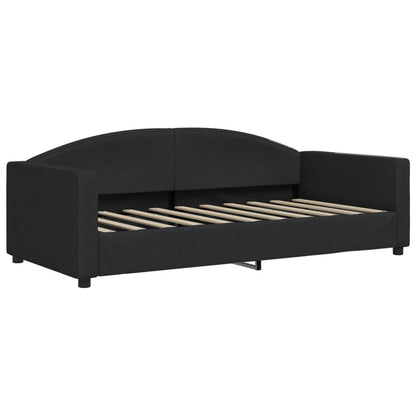 Divano Letto Estraibile con Cassetti Nero 90x190 cm in Tessuto - homemem39