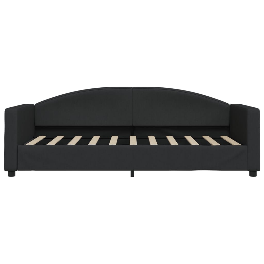 Divano Letto Estraibile con Cassetti Nero 90x190 cm in Tessuto
