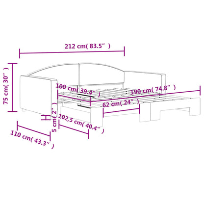Divano Letto con Letto Estraibile Grigio Chiaro 100x190 Tessuto | homemem39