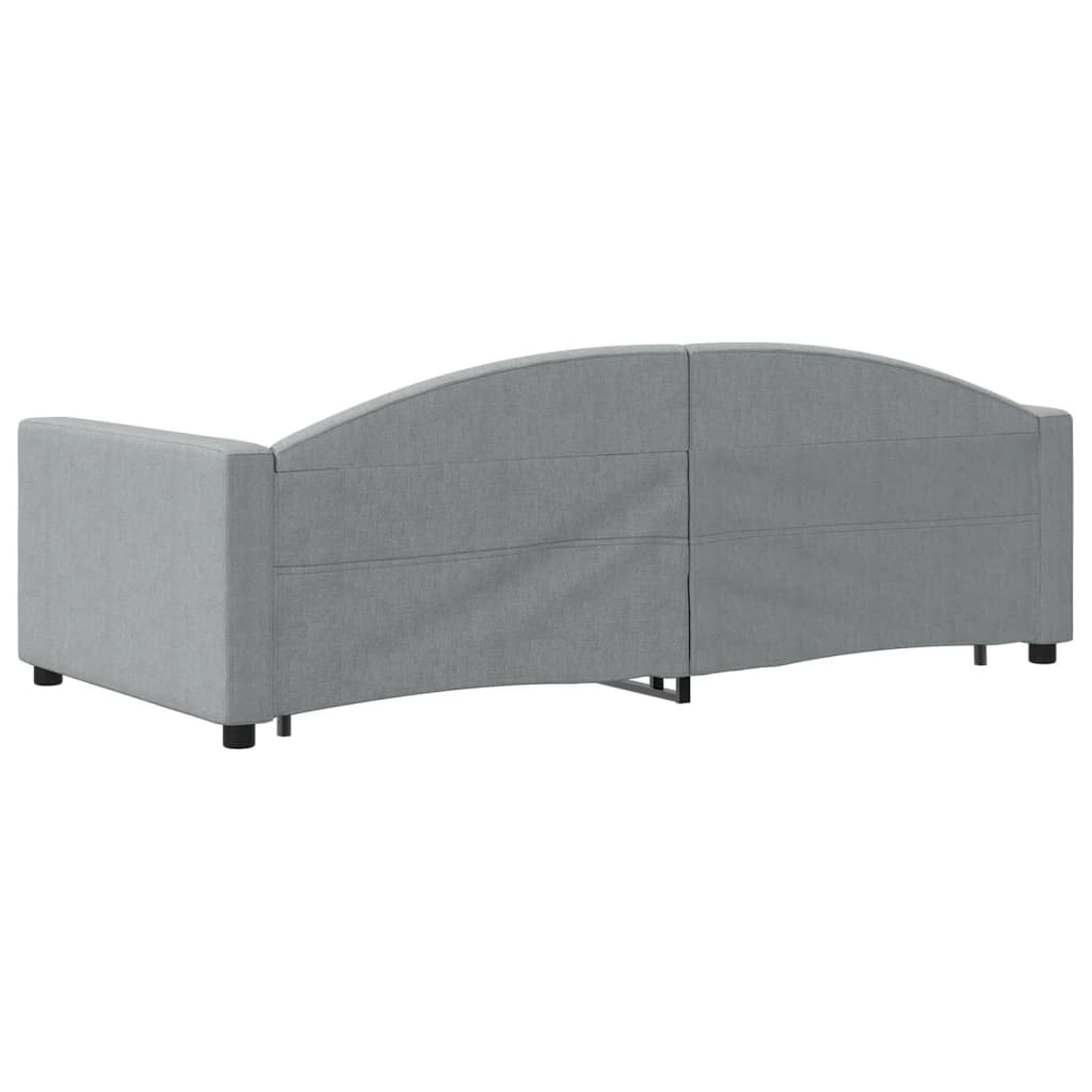 Divano Letto Estraibile Cassetti Grigio Chiaro 100x190 Tessuto | homemem39
