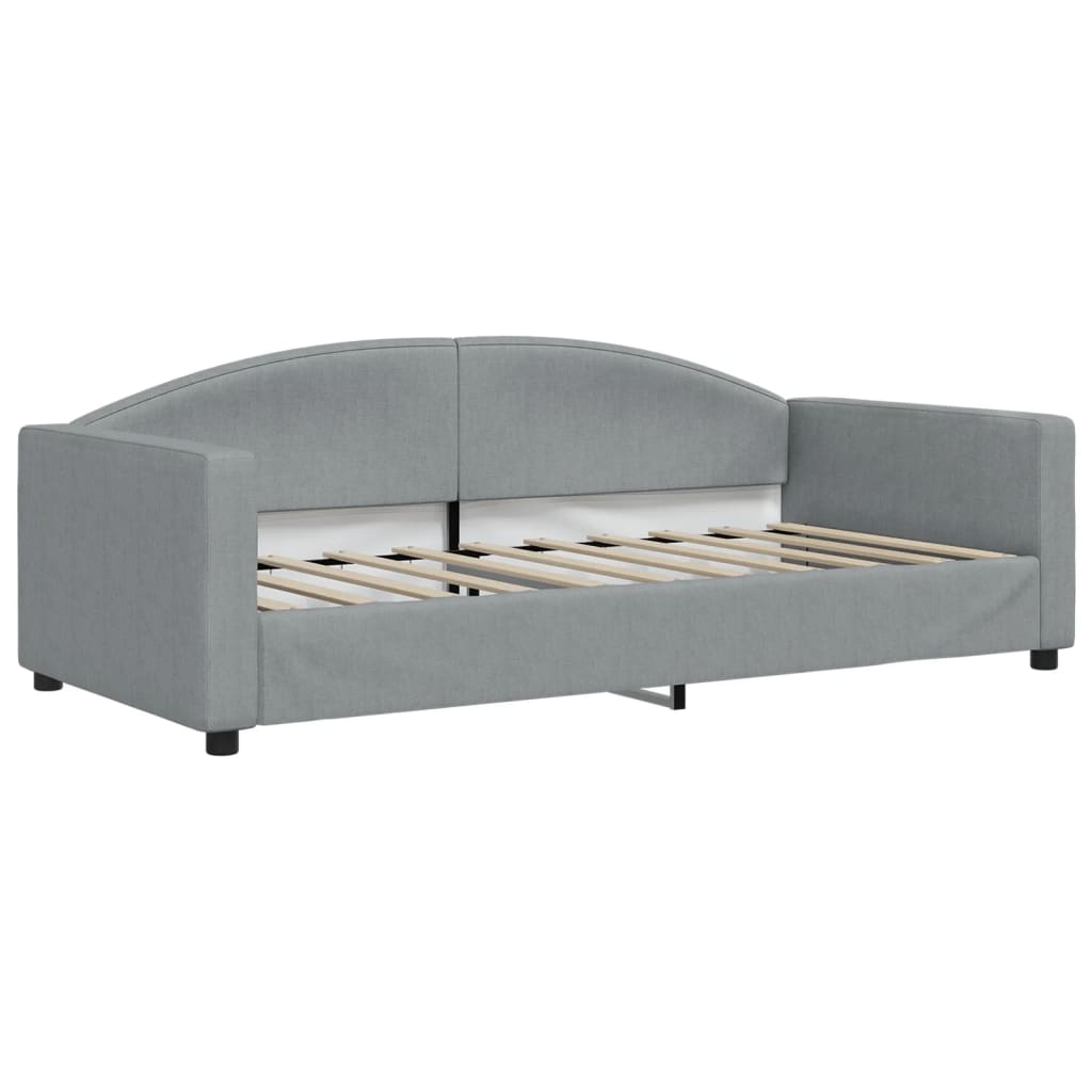 Divano Letto Estraibile Cassetti Grigio Chiaro 100x190 Tessuto | homemem39