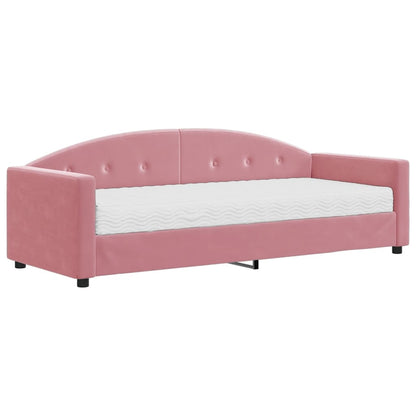 Divano Letto con Materasso Rosa 80x200 cm in Velluto - homemem39