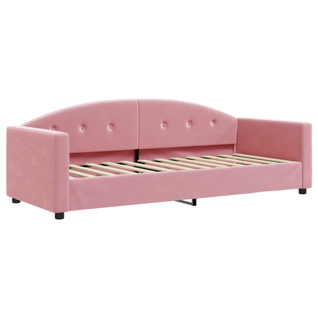 Divano Letto con Materasso Rosa 80x200 cm in Velluto - homemem39