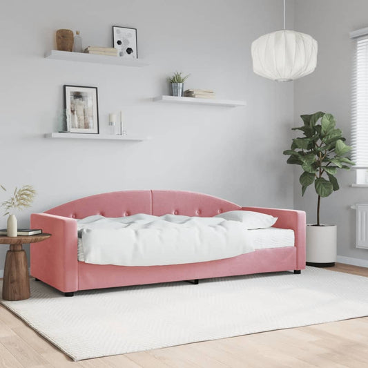 Divano Letto con Materasso Rosa 80x200 cm in Velluto - homemem39