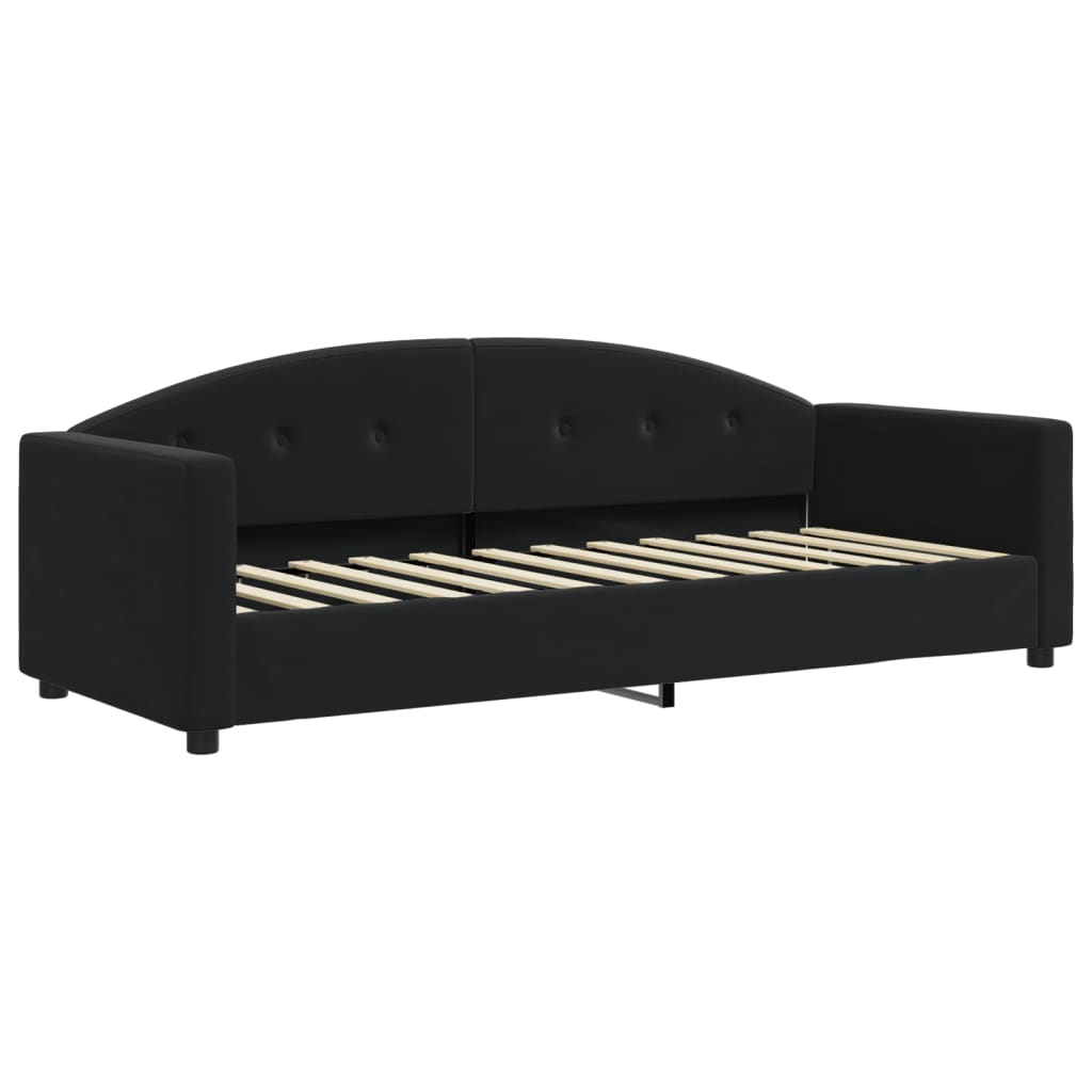 Divano Letto con Materasso Nero 80x200 cm in Velluto - homemem39