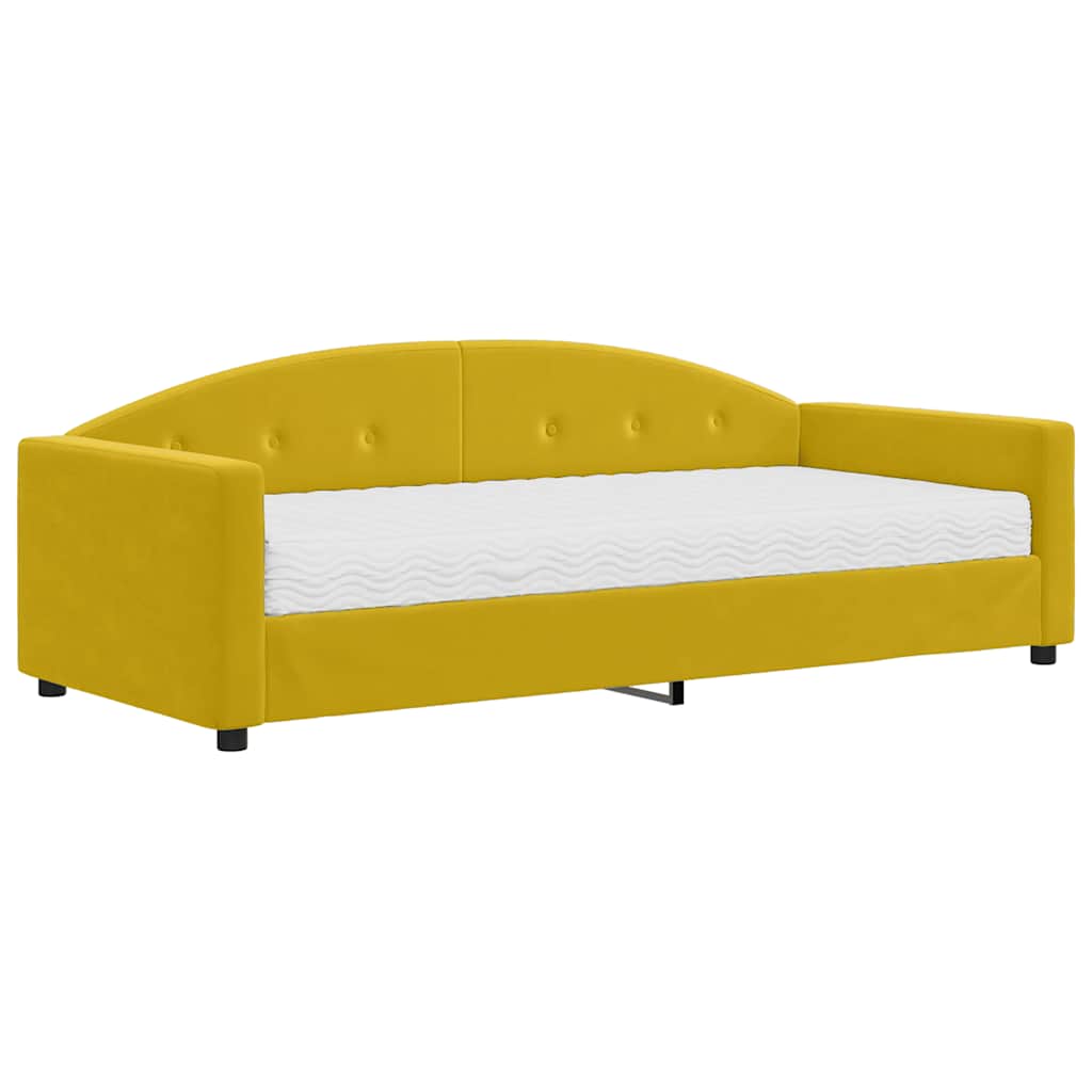 Divano Letto con Materasso Giallo 90x200 cm in Velluto | homemem39
