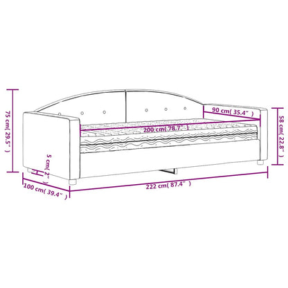 Divano Letto con Materasso Giallo 90x200 cm in Velluto | homemem39