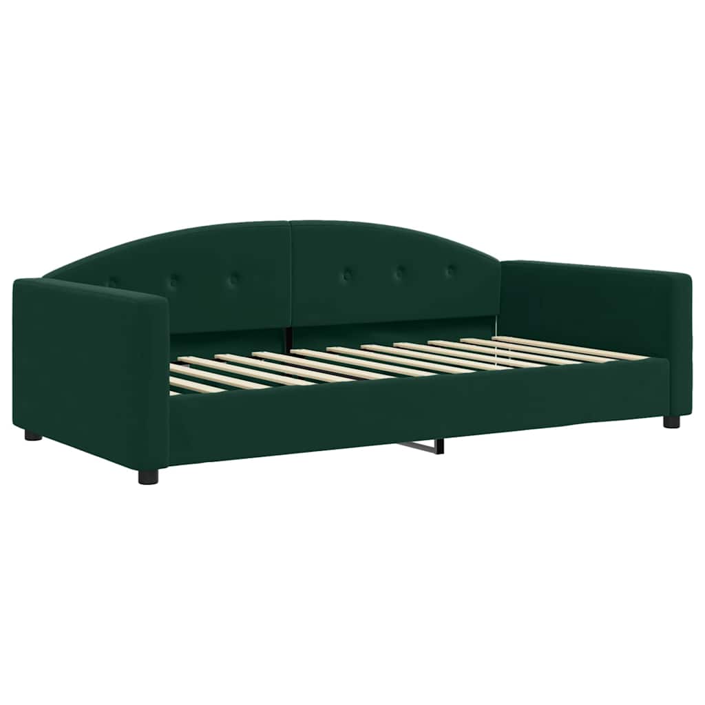 Divano Letto con Materasso Verde Scuro 100x200 cm in Velluto | homemem39