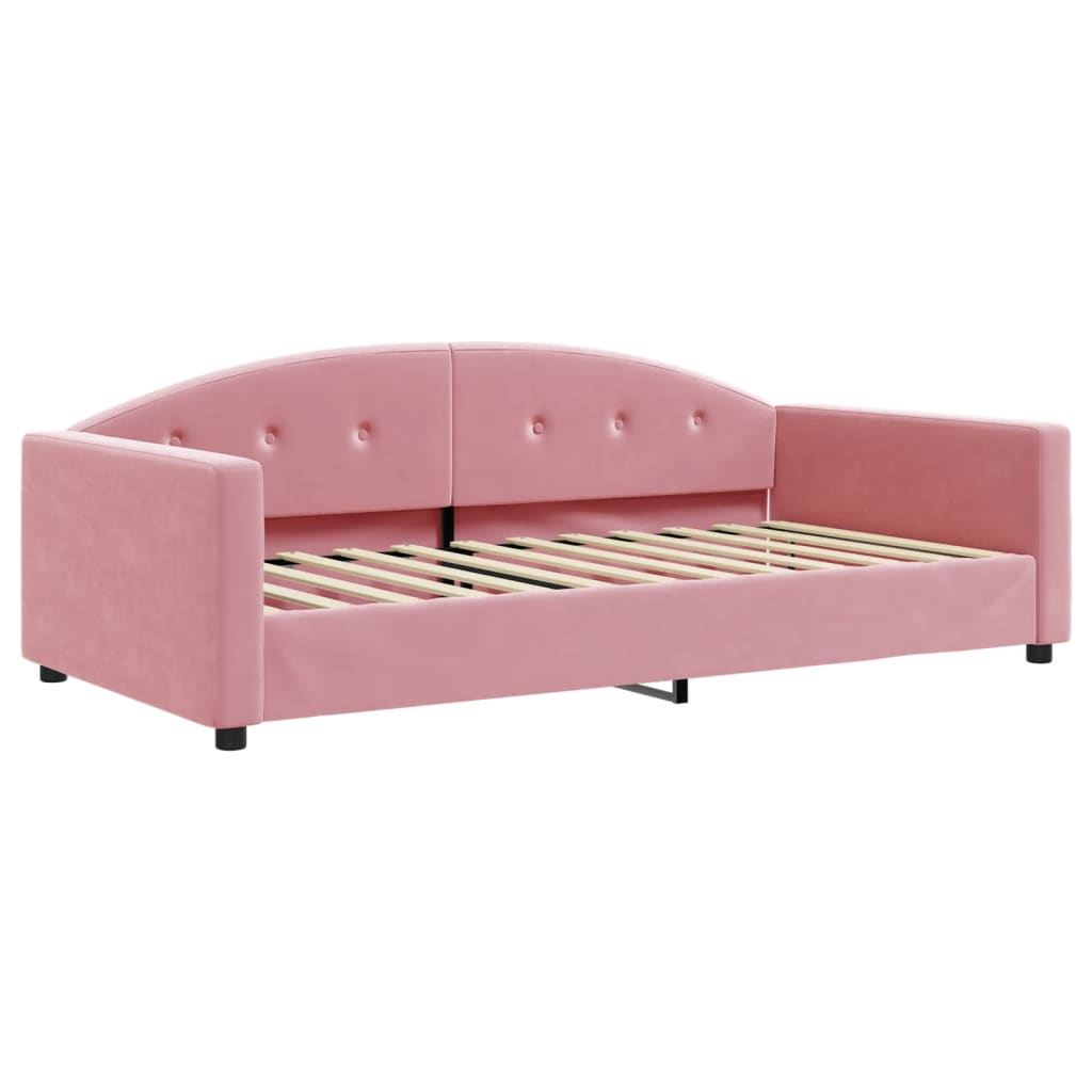 Divano Letto con Materasso Rosa 100x200 cm in Velluto - homemem39