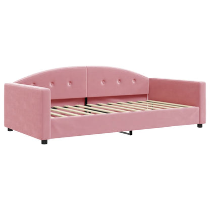Divano Letto con Materasso Rosa 100x200 cm in Velluto - homemem39