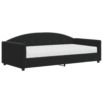 Divano Letto con Materasso Nero 100x200 cm in Velluto | homemem39