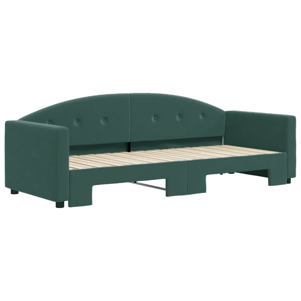 Divano Letto con Letto Estraibile Verde Scuro 80x200cm Velluto - homemem39