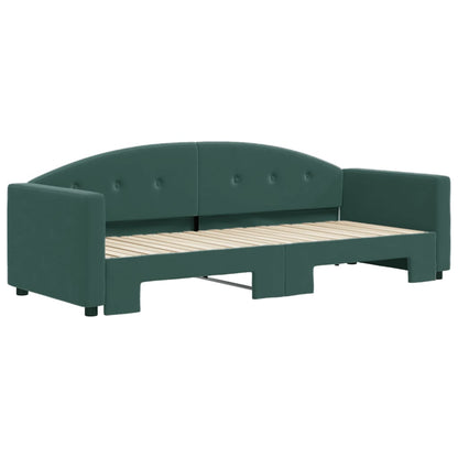 Divano Letto con Letto Estraibile Verde Scuro 80x200cm Velluto - homemem39