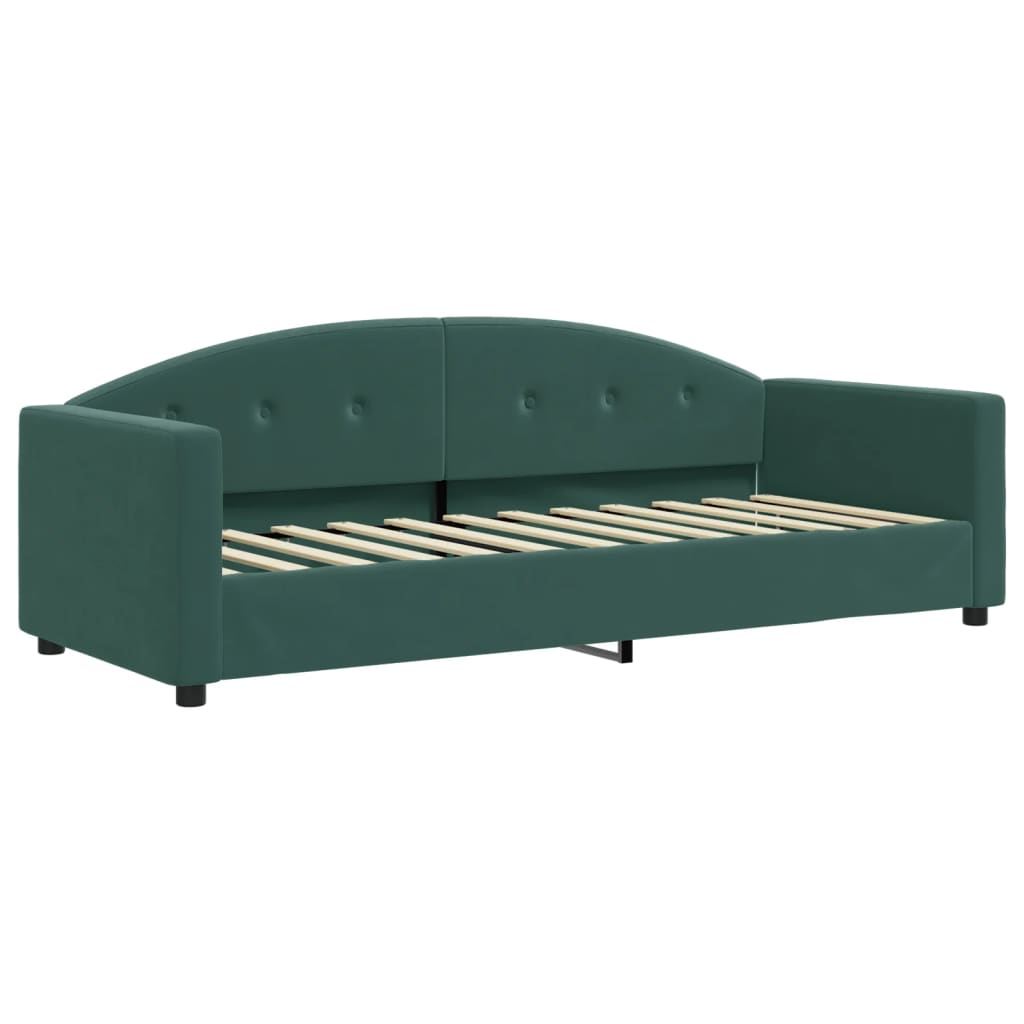 Divano Letto con Letto Estraibile Verde Scuro 80x200cm Velluto - homemem39
