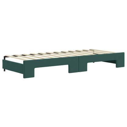 Divano Letto con Letto Estraibile Verde Scuro 80x200cm Velluto - homemem39