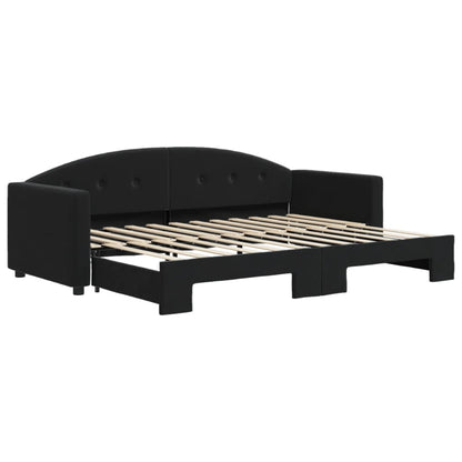 Divano Letto con Letto Estraibile Nero 80x200 cm in Velluto - homemem39
