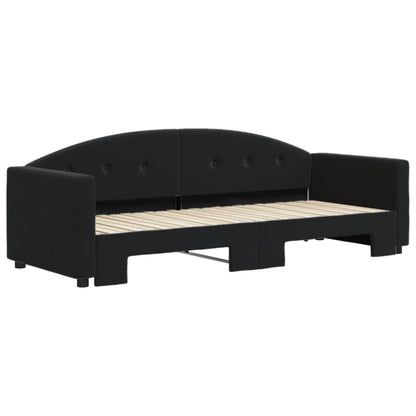 Divano Letto con Letto Estraibile Nero 80x200 cm in Velluto - homemem39