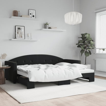 Divano Letto con Letto Estraibile Nero 80x200 cm in Velluto - homemem39