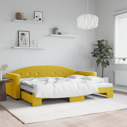 Divano Letto con Letto Estraibile Giallo 80x200 cm in Velluto - homemem39