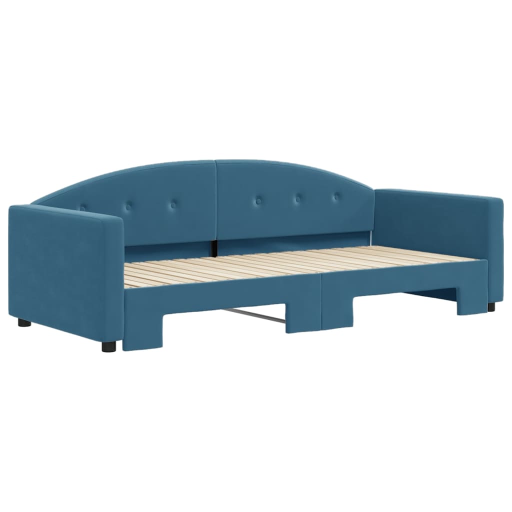 Divano Letto con Letto Estraibile Blu 90x200 cm in Velluto - homemem39