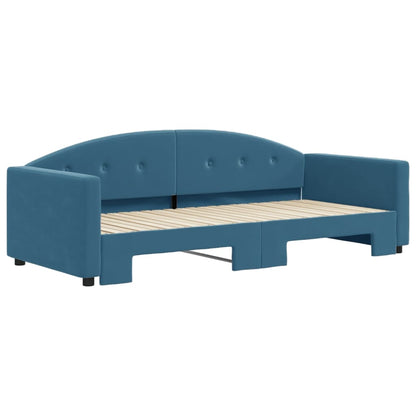 Divano Letto con Letto Estraibile Blu 90x200 cm in Velluto - homemem39