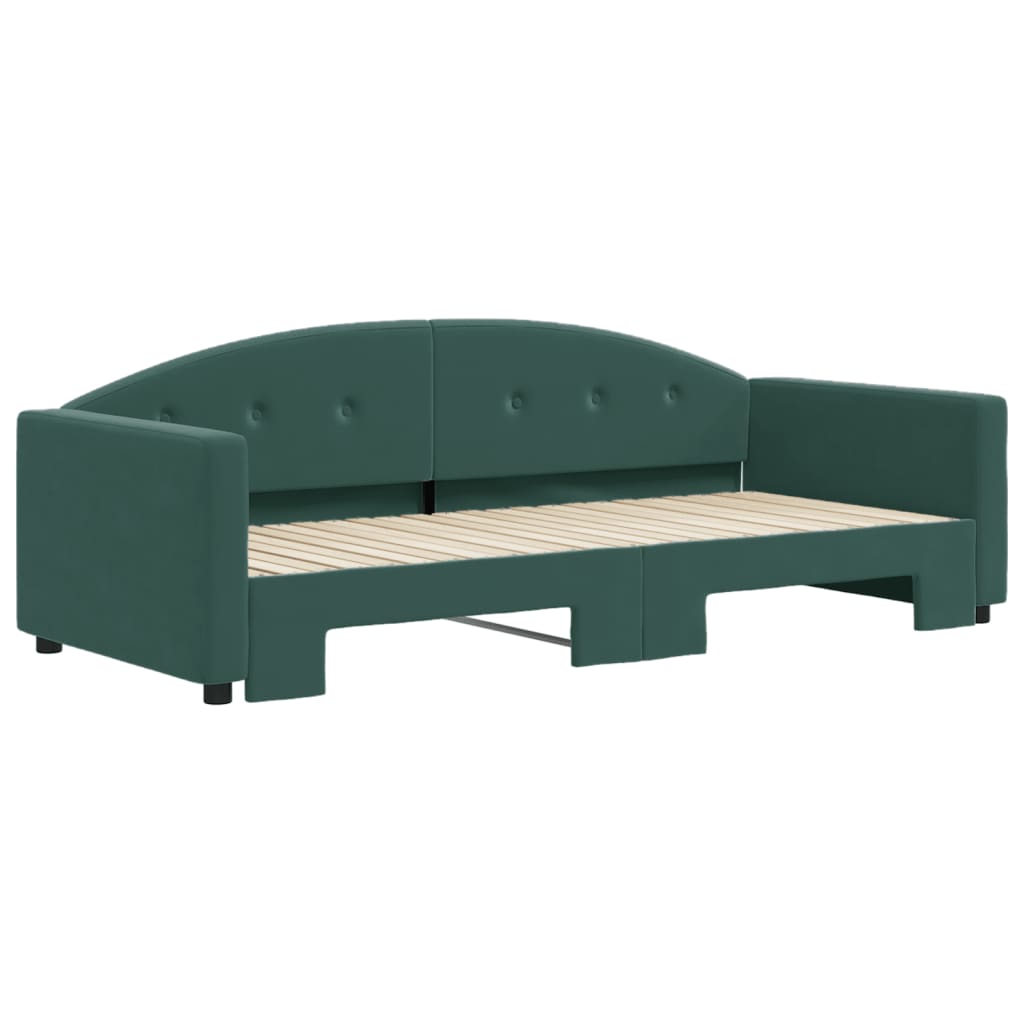 Divano Letto con Letto Estraibile Verde Scuro 90x200cm Velluto - homemem39