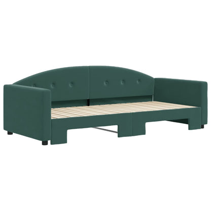 Divano Letto con Letto Estraibile Verde Scuro 90x200cm Velluto - homemem39