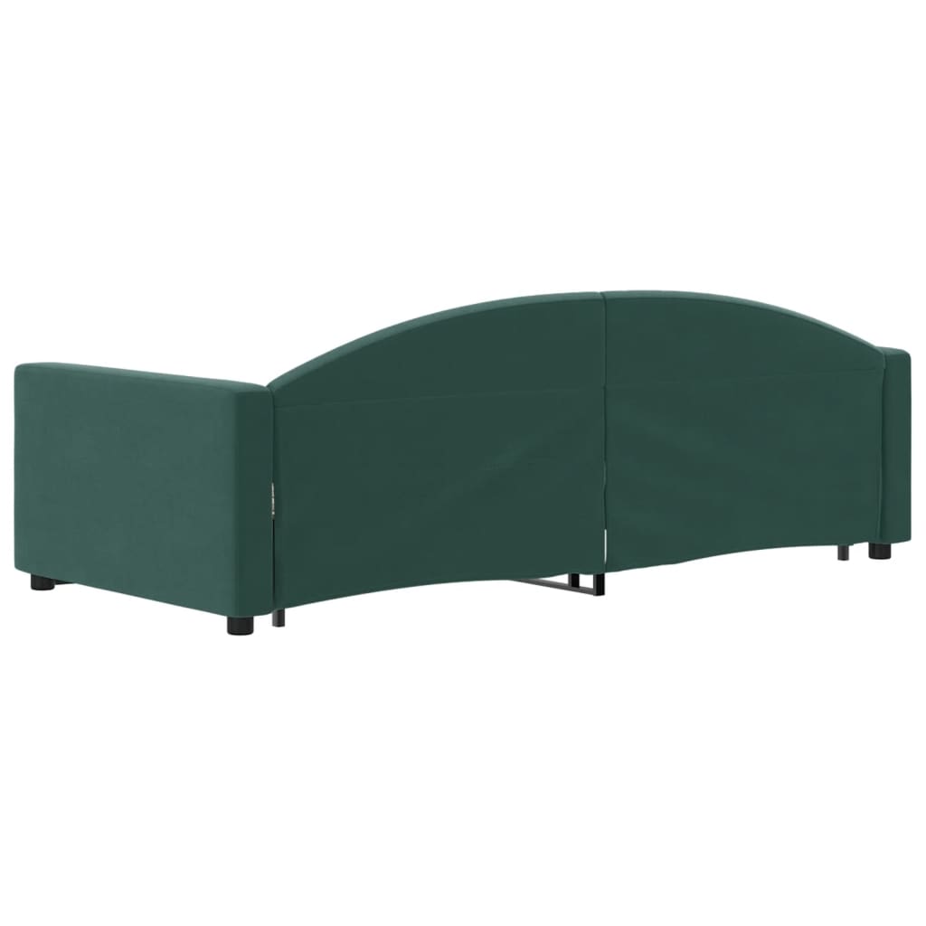 Divano Letto con Letto Estraibile Verde Scuro 90x200cm Velluto - homemem39