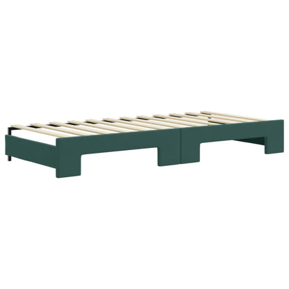 Divano Letto con Letto Estraibile Verde Scuro 90x200cm Velluto - homemem39