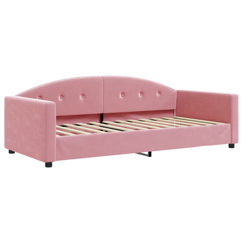 Divano Letto con Letto Estraibile Rosa 90x200 cm in Velluto - homemem39