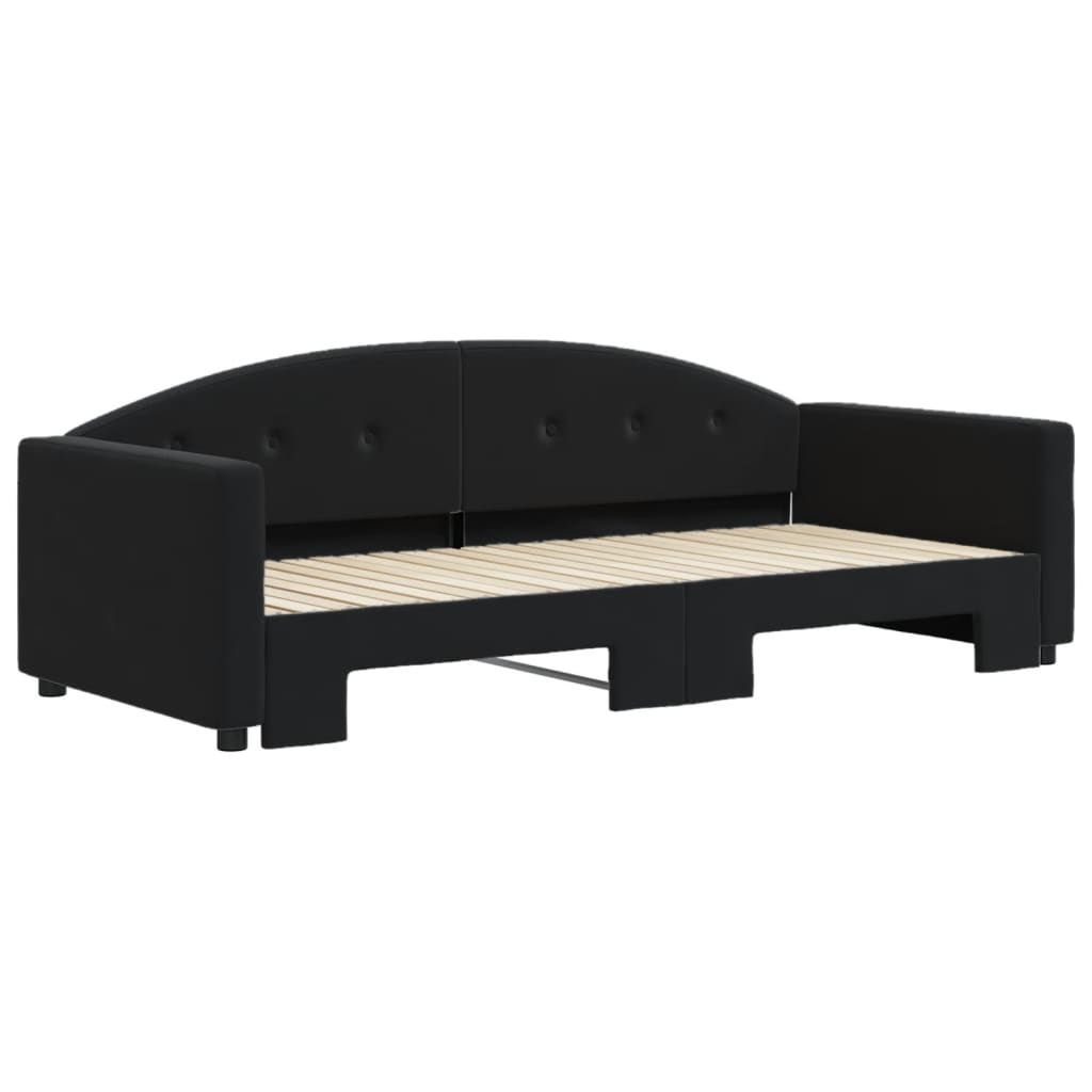 Divano Letto con Letto Estraibile Nero 90x200 cm in Velluto - homemem39