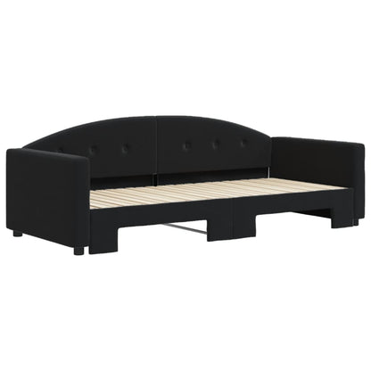 Divano Letto con Letto Estraibile Nero 90x200 cm in Velluto - homemem39
