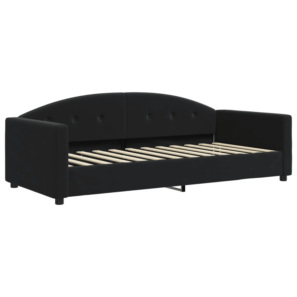 Divano Letto con Letto Estraibile Nero 90x200 cm in Velluto - homemem39